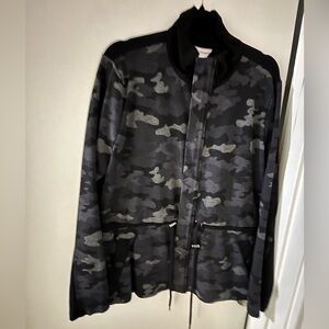 CAbi Women's Black & Gray Camouflage Hooded Field Jacket